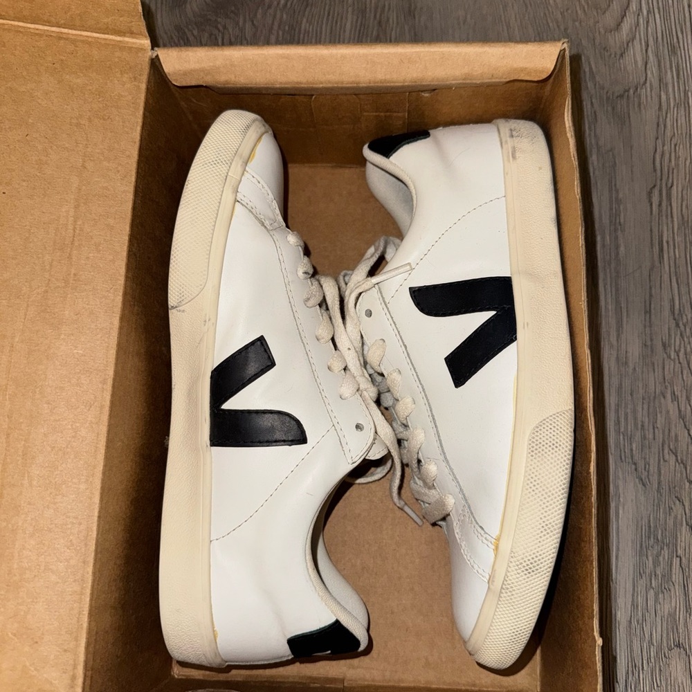 Veja Women White and Black Sneakers